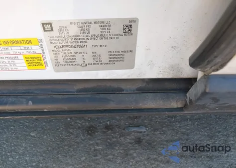 2017 GMC Acadia Limited from USA, damaged, VIN 1GKKRSKD3HJ106611